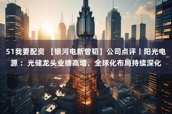 51我要配资 【银河电新曾韬】公司点评丨阳光电源 ：光储龙头业绩高增，全球化布局持续深化