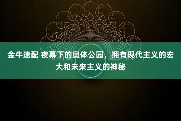 金牛速配 夜幕下的奥体公园，拥有现代主义的宏大和未来主义的神秘